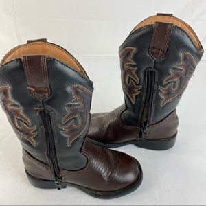 Austin Kids Western Boots Size 8D Toddler Brown and Black Very Good Shape